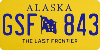 AK license plate GSF843