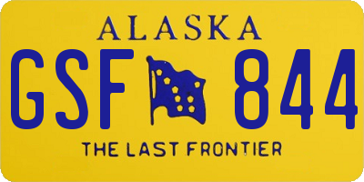 AK license plate GSF844