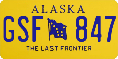 AK license plate GSF847