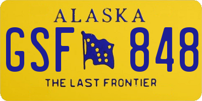 AK license plate GSF848