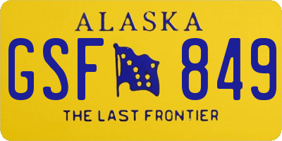 AK license plate GSF849