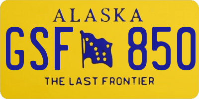 AK license plate GSF850