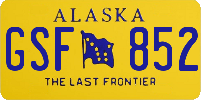 AK license plate GSF852