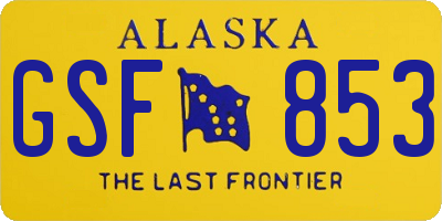 AK license plate GSF853