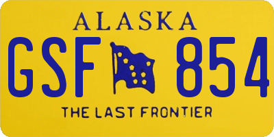 AK license plate GSF854