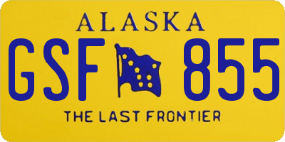 AK license plate GSF855