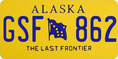 AK license plate GSF862