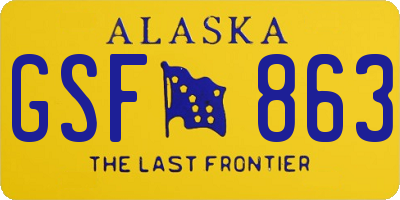 AK license plate GSF863