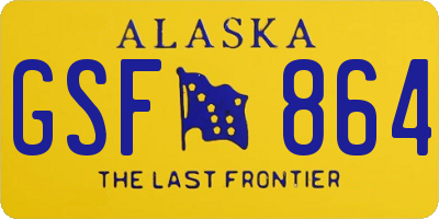 AK license plate GSF864