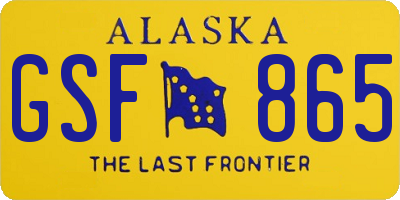 AK license plate GSF865