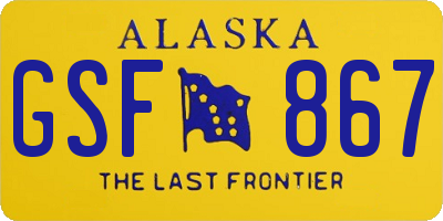 AK license plate GSF867