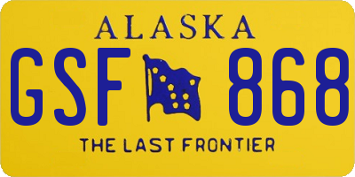 AK license plate GSF868