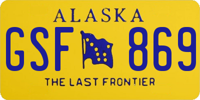 AK license plate GSF869