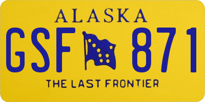 AK license plate GSF871