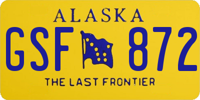 AK license plate GSF872