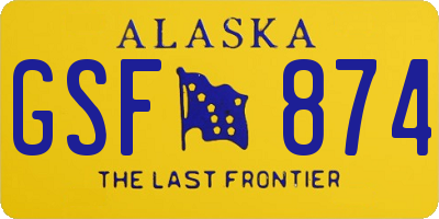 AK license plate GSF874