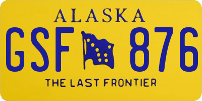 AK license plate GSF876