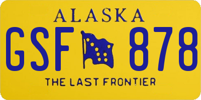 AK license plate GSF878