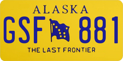 AK license plate GSF881