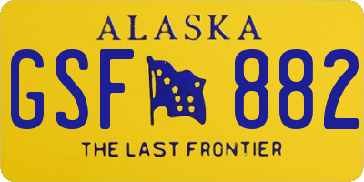 AK license plate GSF882