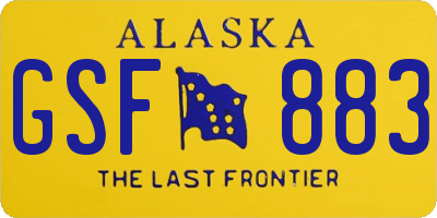 AK license plate GSF883