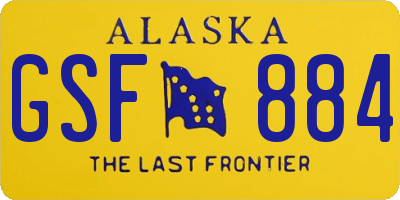 AK license plate GSF884