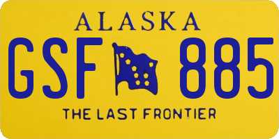 AK license plate GSF885