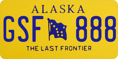 AK license plate GSF888