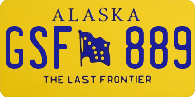 AK license plate GSF889