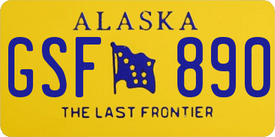 AK license plate GSF890