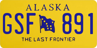 AK license plate GSF891