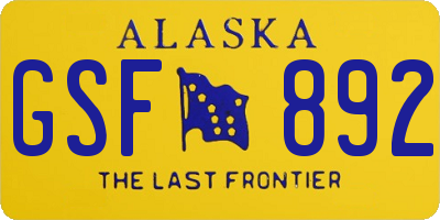 AK license plate GSF892