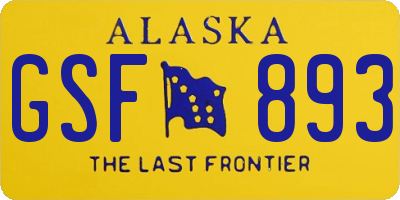 AK license plate GSF893