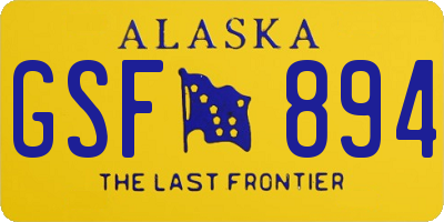 AK license plate GSF894