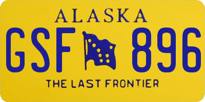 AK license plate GSF896