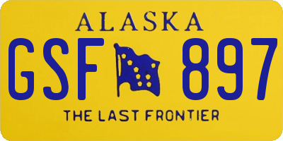 AK license plate GSF897