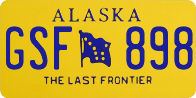 AK license plate GSF898