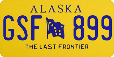 AK license plate GSF899