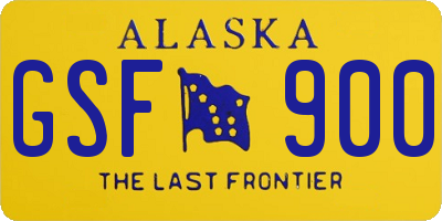 AK license plate GSF900