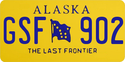 AK license plate GSF902