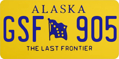 AK license plate GSF905