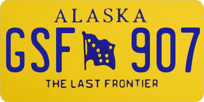 AK license plate GSF907