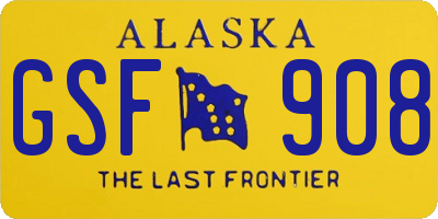 AK license plate GSF908
