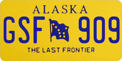 AK license plate GSF909