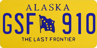 AK license plate GSF910