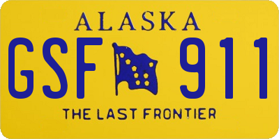 AK license plate GSF911