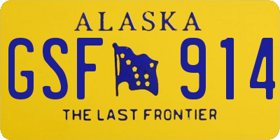 AK license plate GSF914