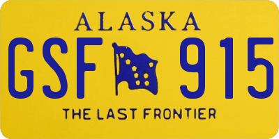 AK license plate GSF915