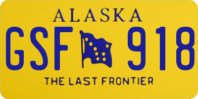 AK license plate GSF918