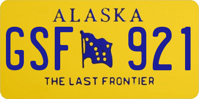 AK license plate GSF921